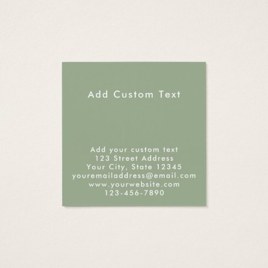 Modern Sage Green Photo Template Professional (Back)