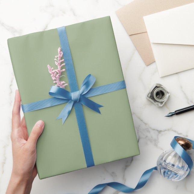 Modern Sage Green Plain Solid Color Wrapping Paper (Gifting)