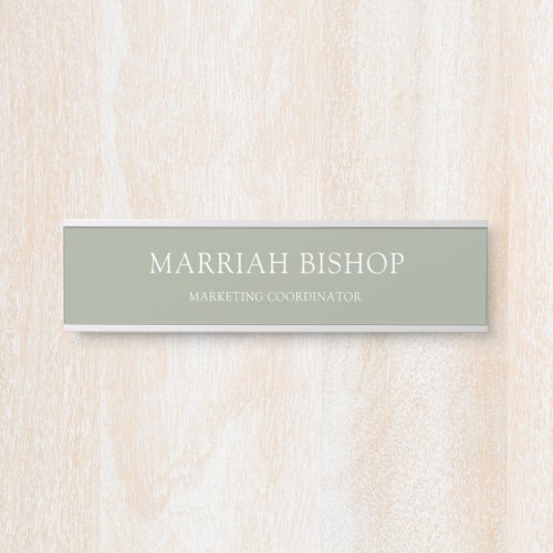 Modern Sage Green Professional Business Door Sign