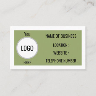Modern Sage Green Professional Logo Business Card