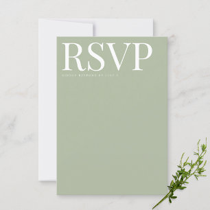 Modern Sage Green RSVP Wedding Card