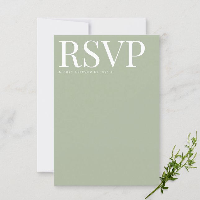 Modern Sage Green RSVP Wedding Card (Creator Uploaded)