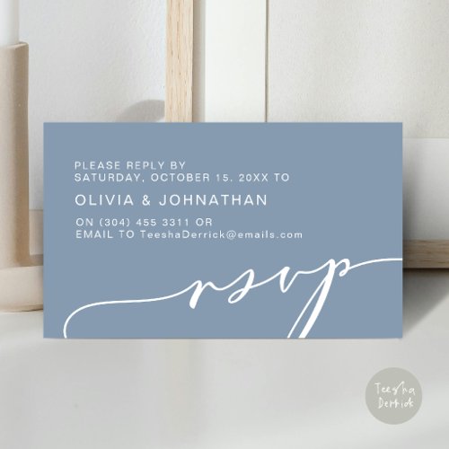 Modern Sage Green Script Digital RSVP Wedding Enclosure Card