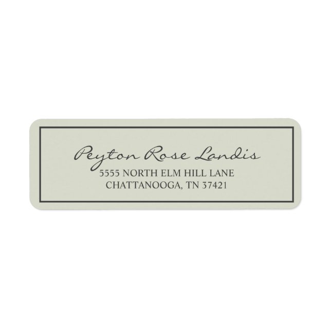 Modern Sage Green Script Label (Front)