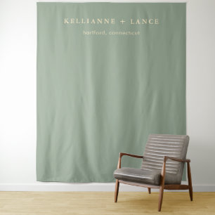 Modern Sage Green Simple Wedding Backdrop
