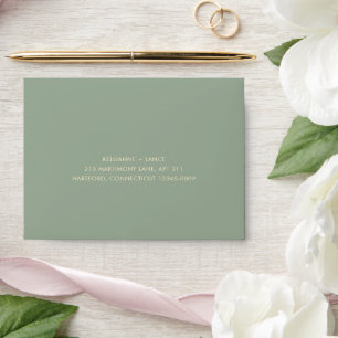Modern Sage Green Simple Wedding Envelope