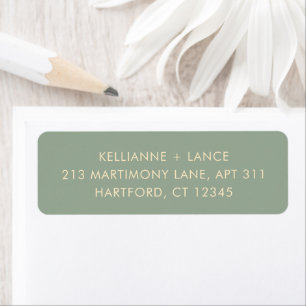 Modern Sage Green Simple Wedding Label