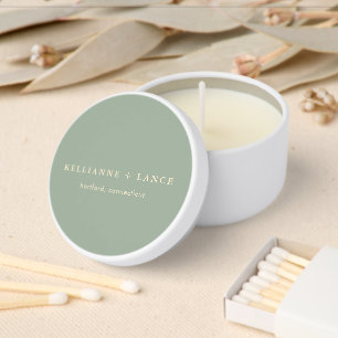 Modern Sage Green Simple Wedding Mini Candle Favors