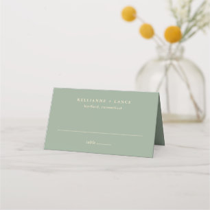 Modern Sage Green Simple Wedding Place Card
