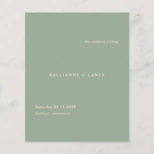 Modern Sage Green Simple Wedding Program Flyer