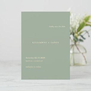 Modern Sage Green Simple Wedding Save The Date