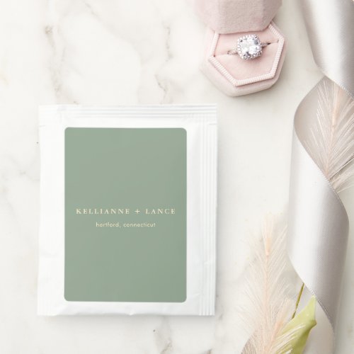 Modern Sage Green Simple Wedding Tea Bag Drink Mix