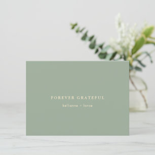 Modern Sage Green Simple Wedding Thank You Card
