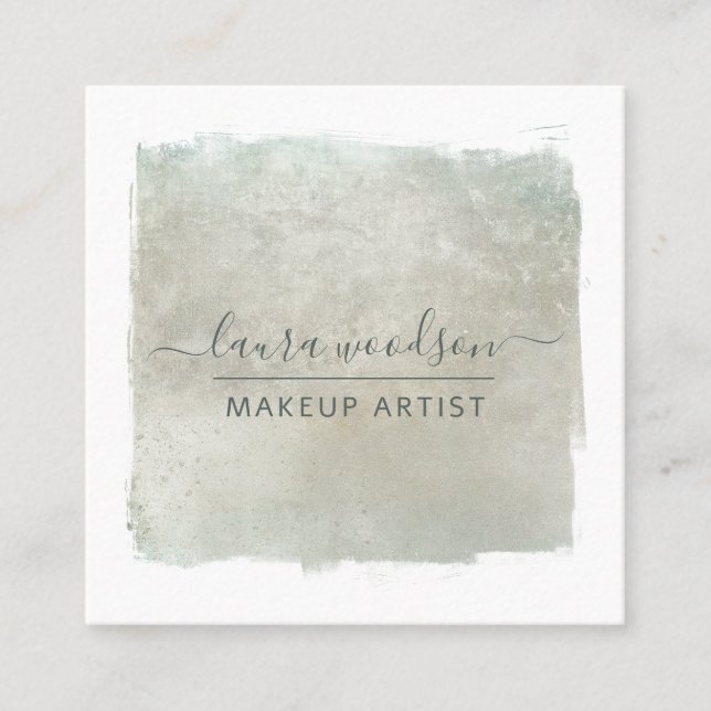 Modern Sage Green Square Business Card (Front)