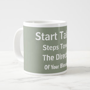 Modern Sage Green Uplifting Everyday Faith Giant Coffee Mug