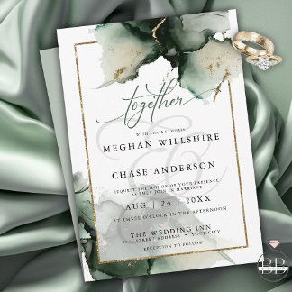 Modern Sage Green Watercolor Invitation