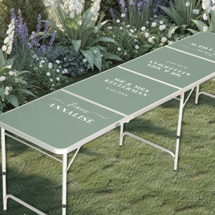 Modern Sage Green Wedding Beer Pong Table