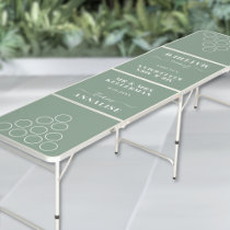 Modern Sage Green Wedding Beer Pong Table
