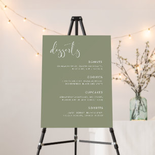 Modern Sage Green wedding Dessert Bar Sign