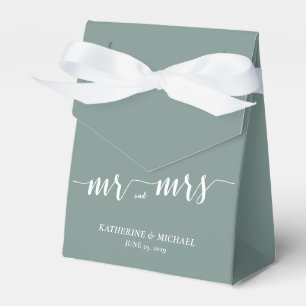 Modern Sage Green Wedding Favor Box Tent