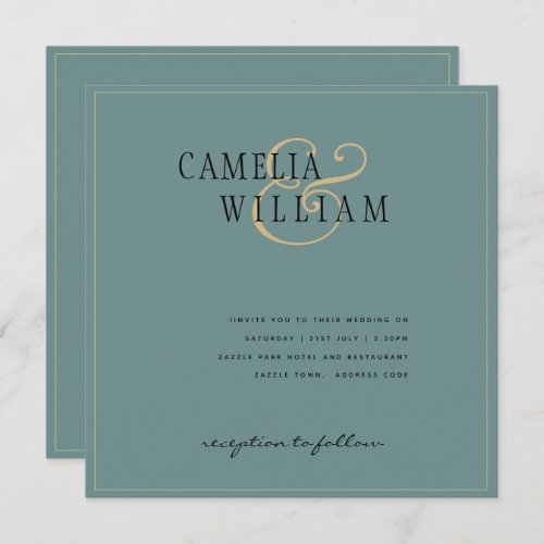 Modern Sage Green Wedding Invitation