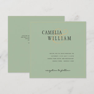 Modern Sage Green Wedding Invitation