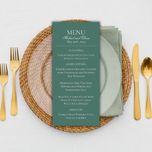 Modern Sage Green Wedding Menu
