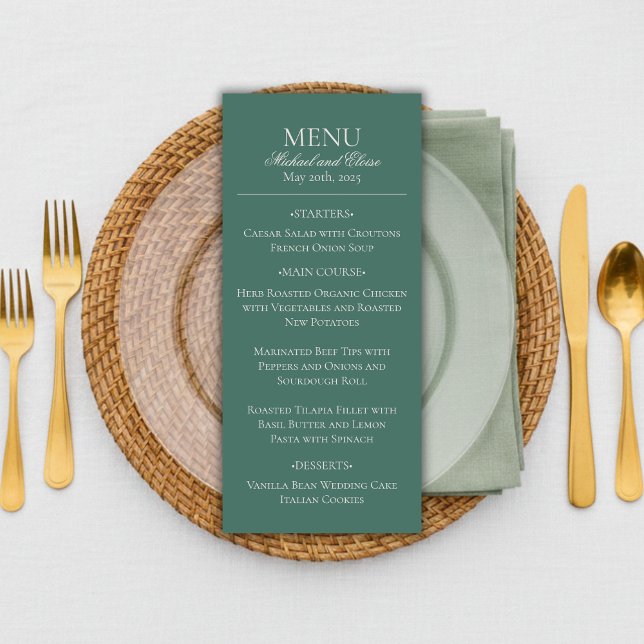 Modern Sage Green Wedding Menu (Modern Sage Green Wedding Menu
)