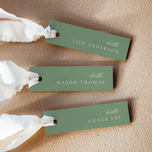 Modern Sage Green Wedding Place Card