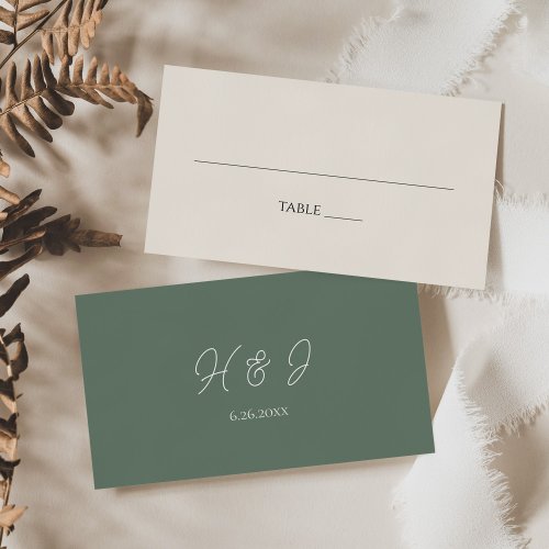 Modern Sage Green Wedding  Place Card