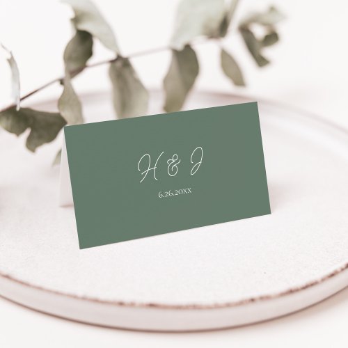 Modern Sage Green Wedding  Place Card