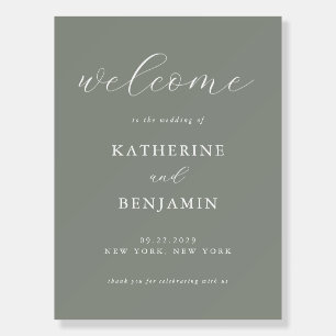 Modern Sage Green Wedding Welcome Foam Board Sign