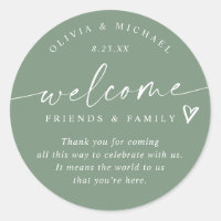 Modern Sage Green Wedding Welcome Hotel Bag
