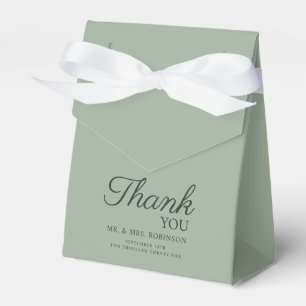Modern Sage Green Wedding with White Orchid Favor Boxes