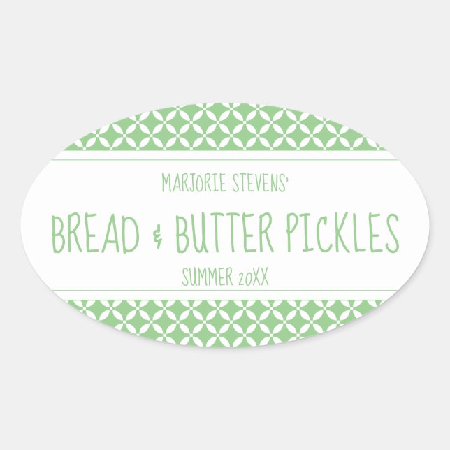 Modern Sage Green & White Canning Label (Front)