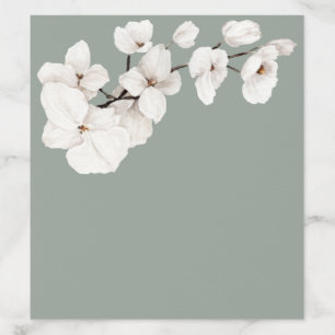 Modern Sage Green White Orchids Floral Wedding Envelope Liner