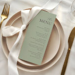 Modern Sage Jade Plum Elegant Wedding Menu<br><div class="desc">Set the tone for your wedding reception or special event with this timeless and elegant printed menu design. Featuring a sage jade and plum layout with sophisticated script accents, this menu adds a refined touch to your table settings while guiding your guests through a delightful dining experience. Perfect for formal...</div>