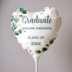 Modern Sage Leaf Graduation Graduation Balloon