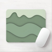 Modern Sage Mint Wavy Mouse Pad
