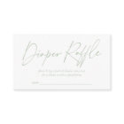 Modern Sage Pastel Green Handwritten Diaper Raffle