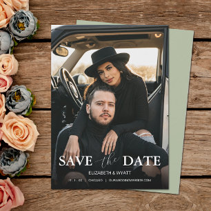 Modern Sage Photo Wedding Save The Date