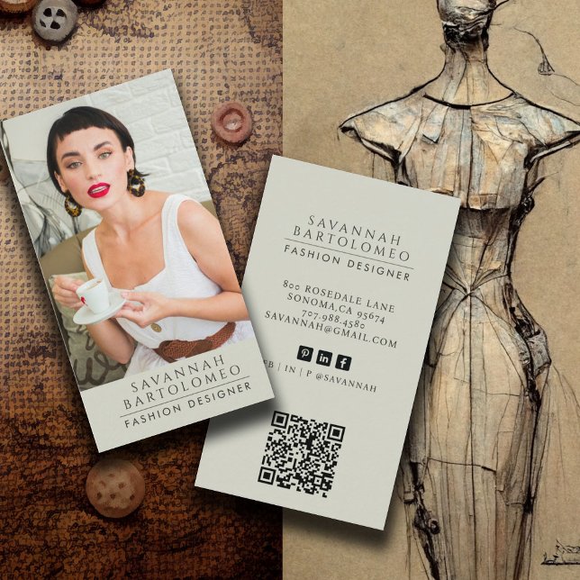 Modern Sage Professional Business Photo Business Card (Creator Uploaded)