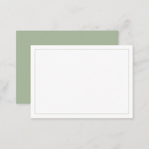 Modern Sage Simple Border From the Desk Budget Note Card