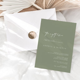 Modern Sage The Night Before Rehearsal Dinner  Invitation