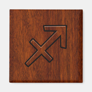 Modern Sagittarius Zodiac Sign in Mahogany Style Magnet