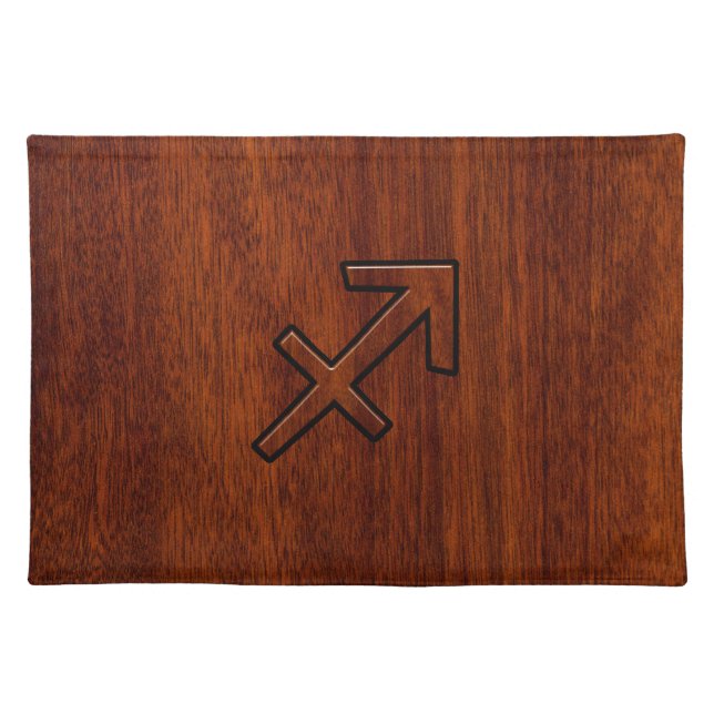 Modern Sagittarius Zodiac Sign in Mahogany Style Placemat (Front)
