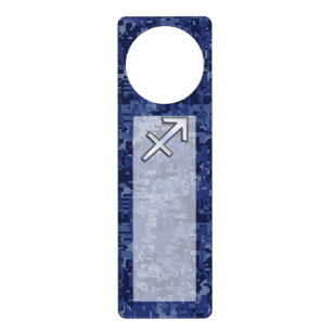 Modern Sagittarius Zodiac Sign Navy Digital Camo