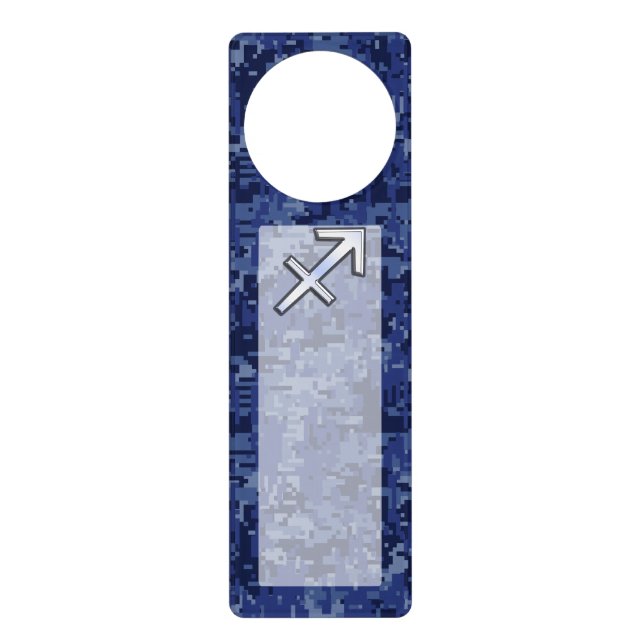Modern Sagittarius Zodiac Sign Navy Digital Camo (Front)