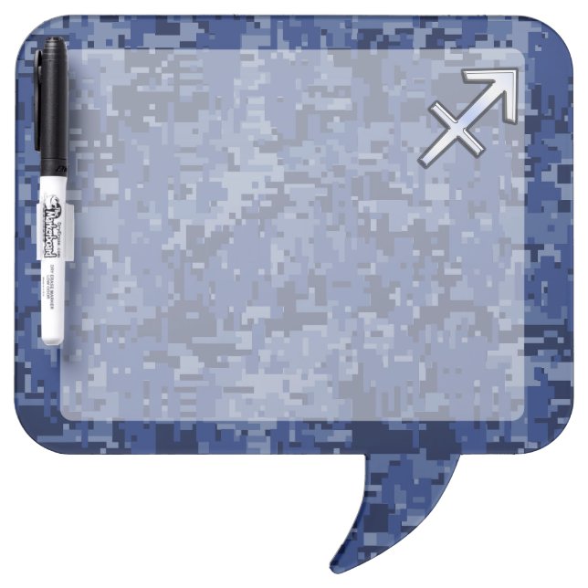 Modern Sagittarius Zodiac Sign Navy Digital Camo Dry-Erase Board (Front)