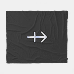Modern Sagittarius Zodiac Sign on Snake Skin Fleece Blanket
